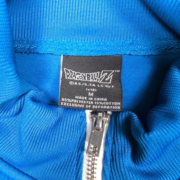 Dragon Ball Z Vegeta Track Jacket Anime Cosplay Full Zip Blue Mens M - Picture 4 of 7